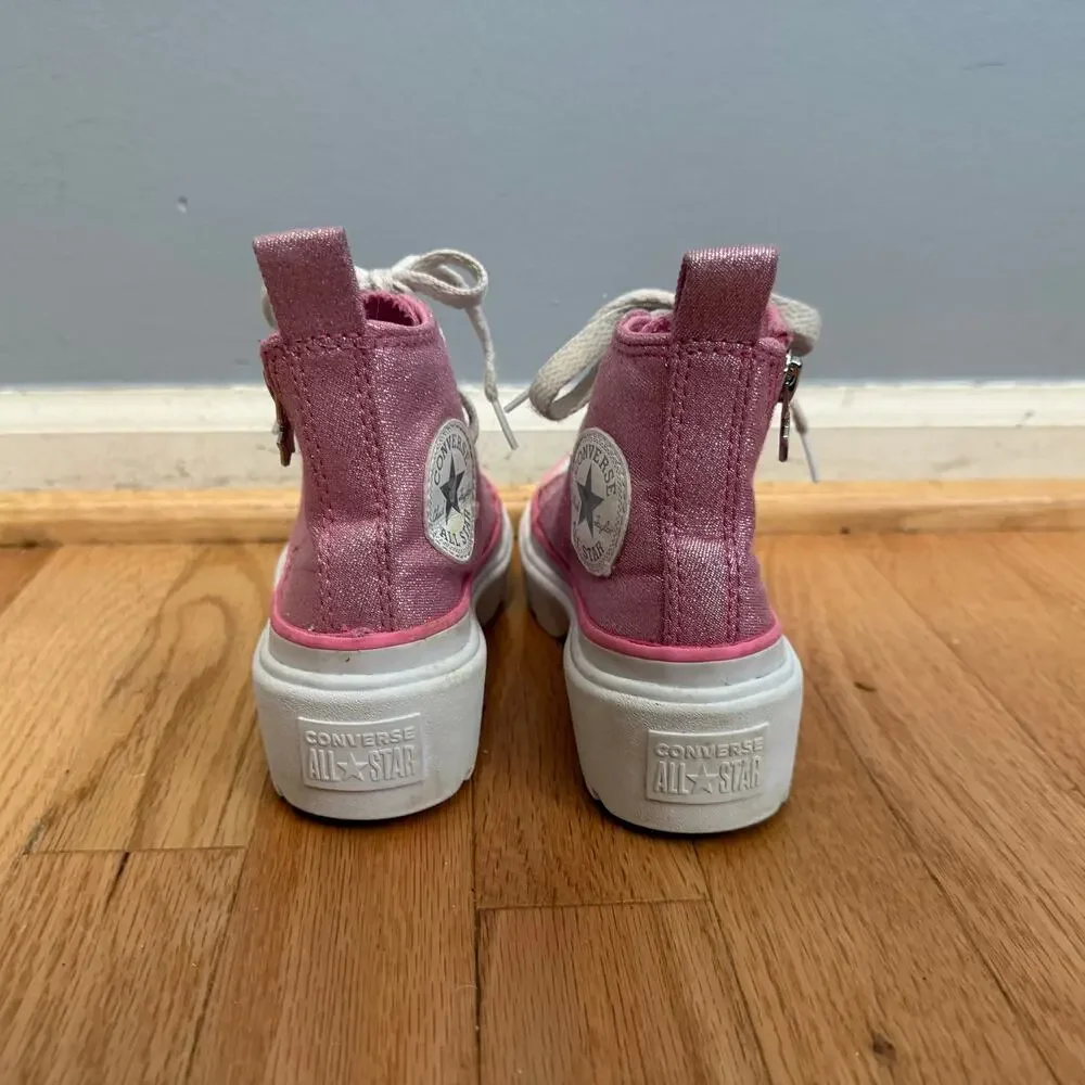 Converse Chuck Taylor All Star Pink Lugged Lift Platform Sneakers Little Kids 11